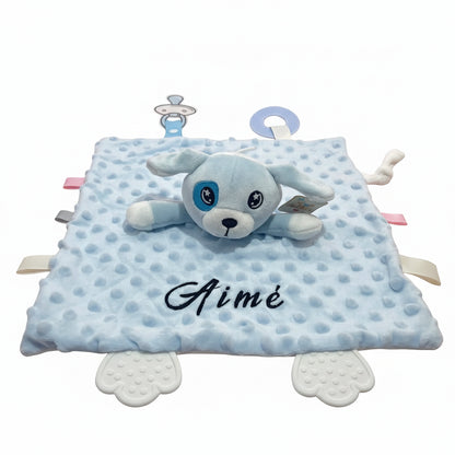 First Snuggles™ Personalised Baby Security Blanket – Embroidered Newborn Gift boys and girls