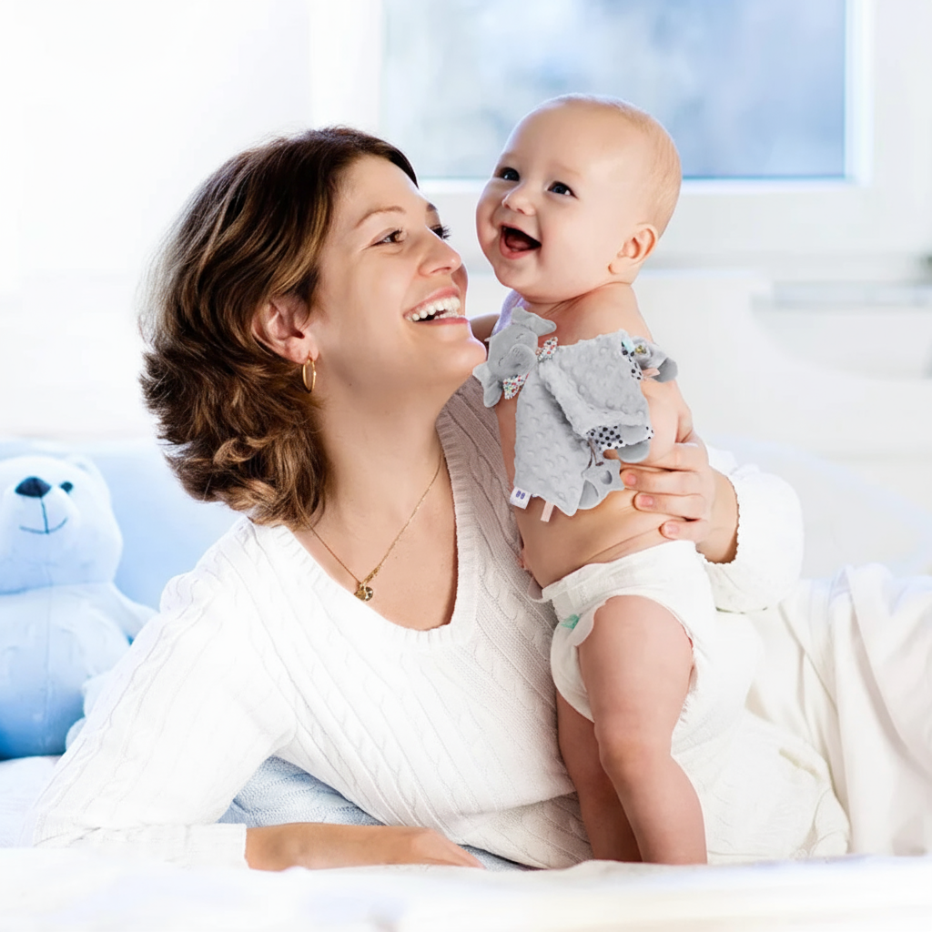 First Snuggles™ Personalised Elephant Security Blanket with Teether